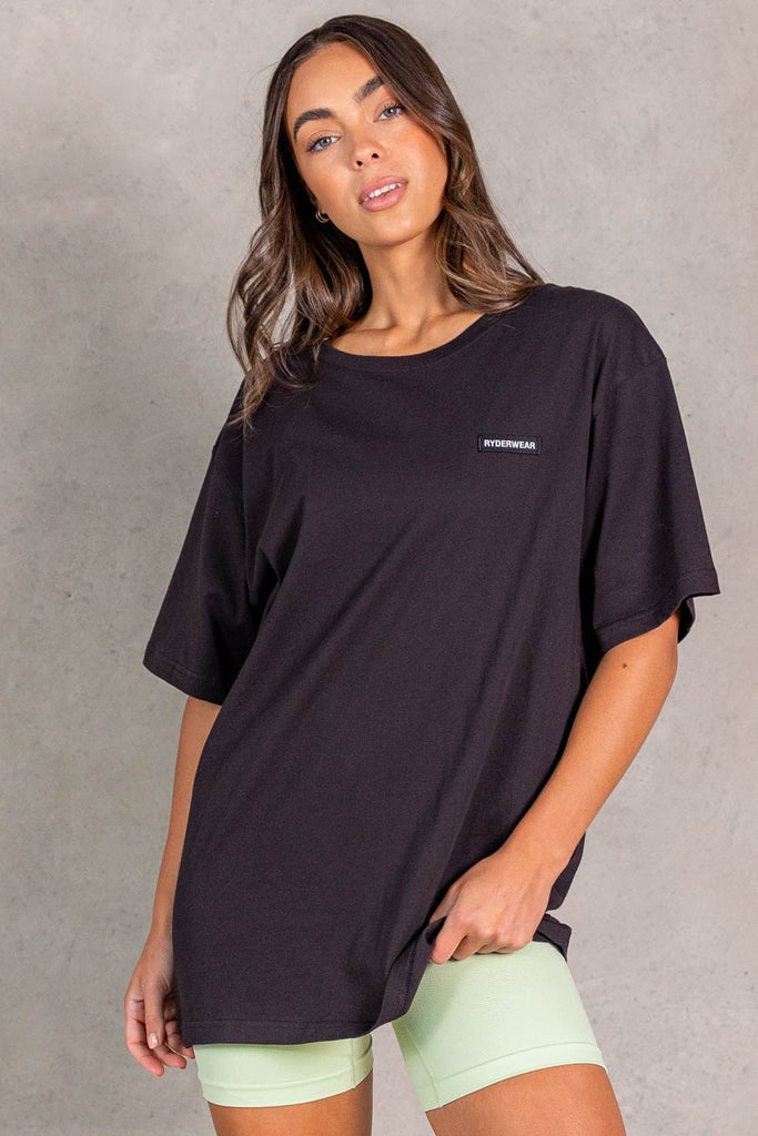 Embody Oversized Long Sleeve T-Shirt - Black - Ryderwear
