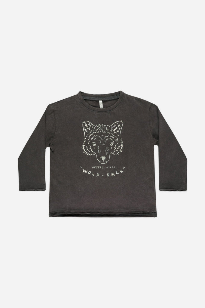 Raw Edge LS Tee | Wolf/Black