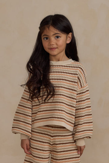 Boxy Crop Sweater | Honeycombe Stripe