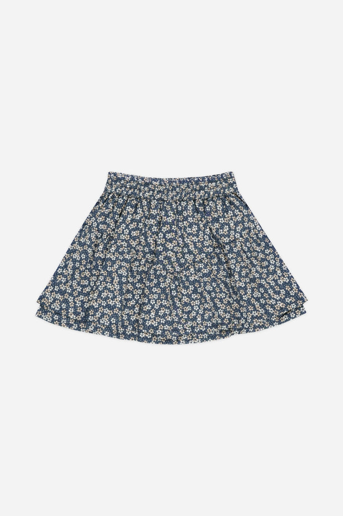 Tiered Mini Skirt | Blue Floral