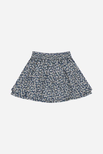 Tiered Mini Skirt | Blue Floral