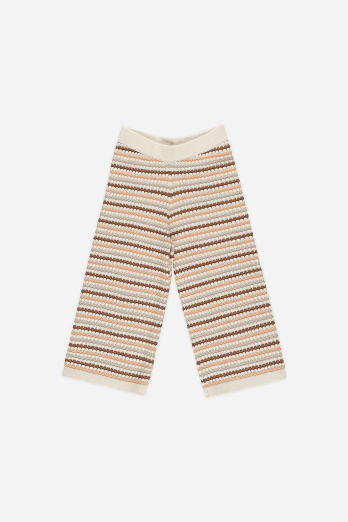 Knit Wide Leg Pant| Honey/Stripe/Natural