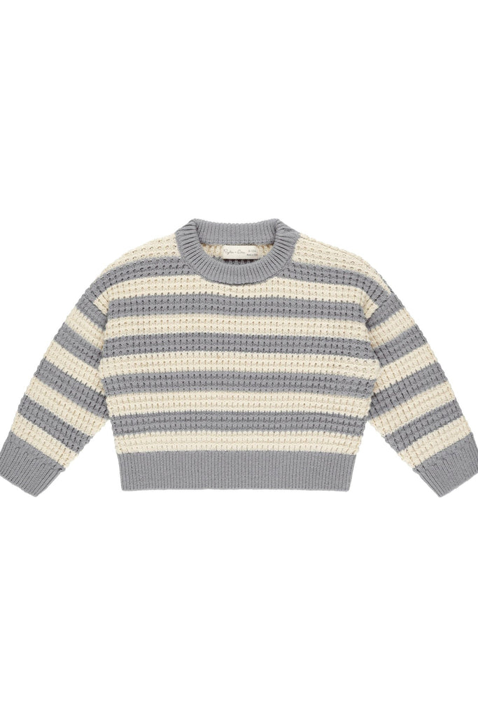 Aspen Sweater | Dusty Blue Stripe