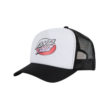 Oval Dot Splice Trucker Cap | Black/White