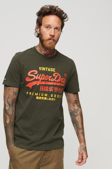 Classic Vintage Logo Heritage T Shirt | Washed Black