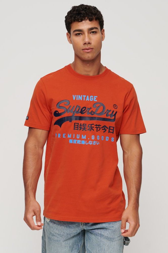 Classic VL Heritage T Shirt | Denim Rust Orange
