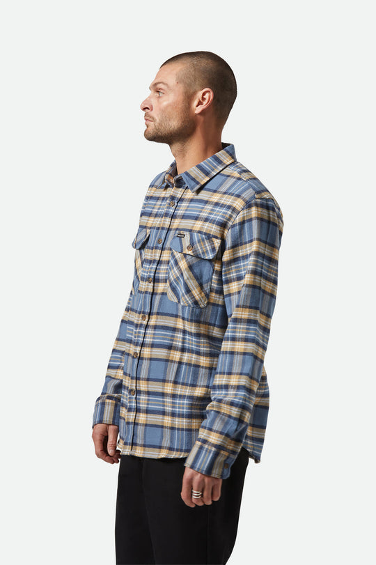 Bowery Flannel | Azure Blue/Washed Navy/Sand