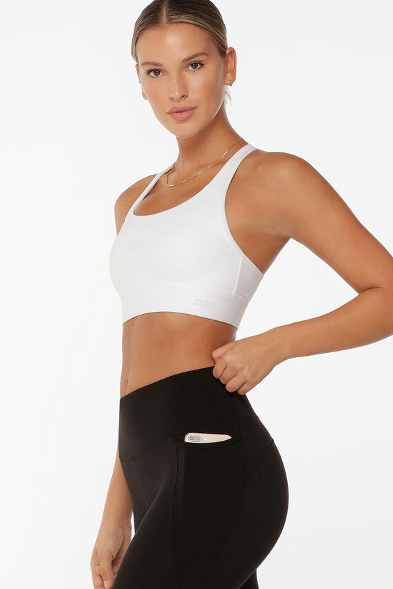 Compress Compact Sports Bra White Shop Lorna Jane at GOALS NZ www.goalsstore