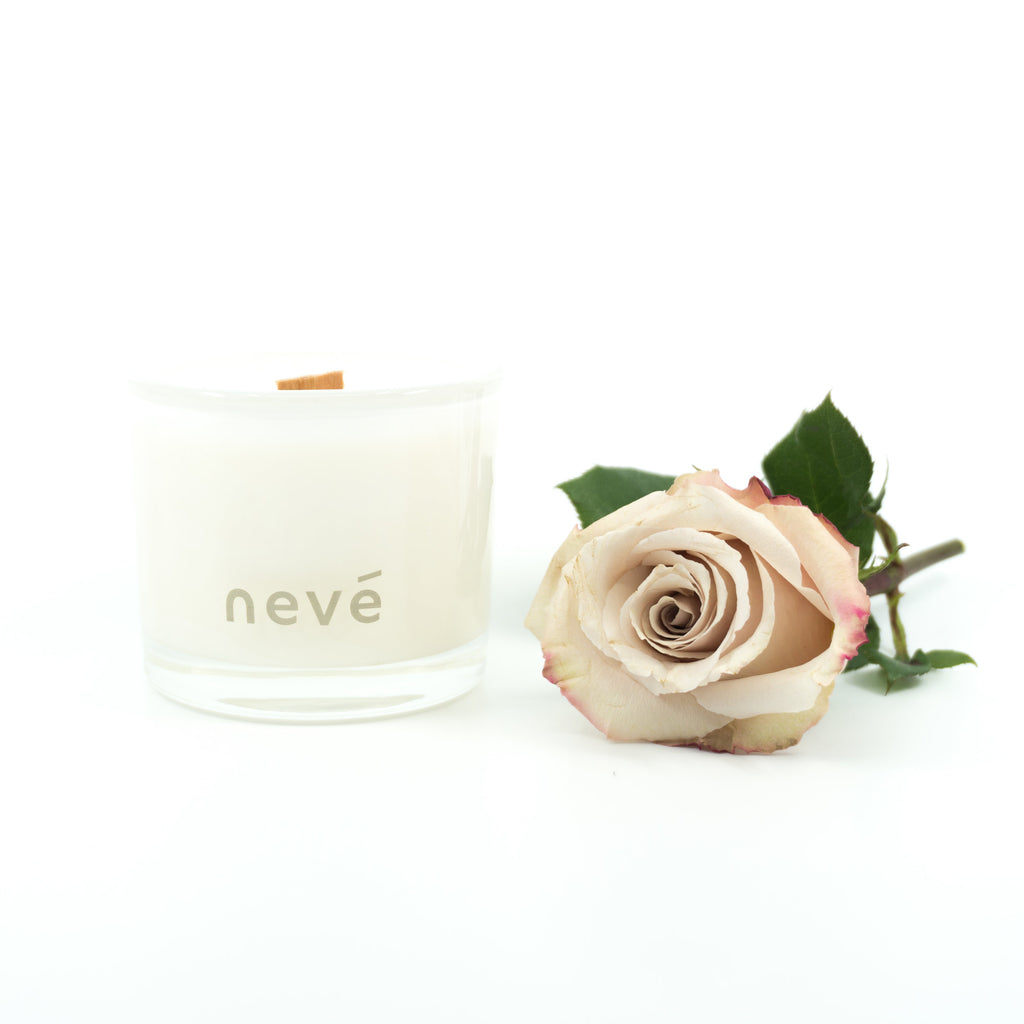 Nevé Candle Pink Peony Prosecco | Buy Scented Wooden Wick candles GOALS