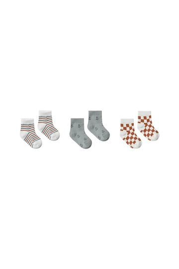 Rylee + Cru Printed Socks - Check/Geo/Stripe